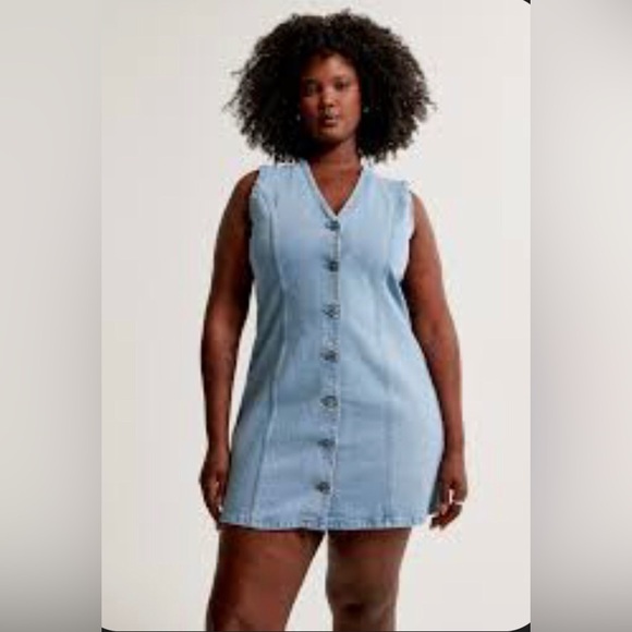 frye denim mini dress Dress Blue Denim Mini Light Wash Women's XL With 42in Chest Length 33" By Frye